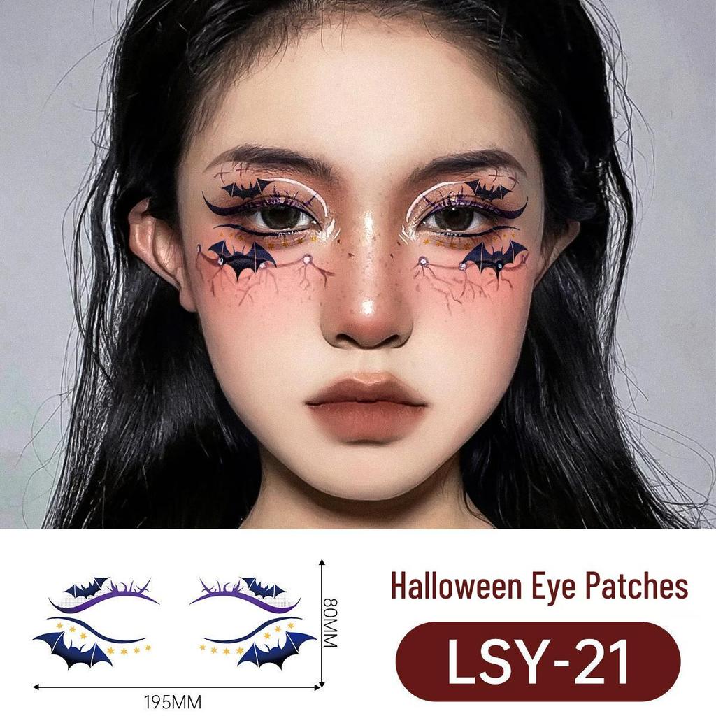 Scary Halloween Temporary Tattoo Stickers: Pumpkin, Spider Web & Eye Designs