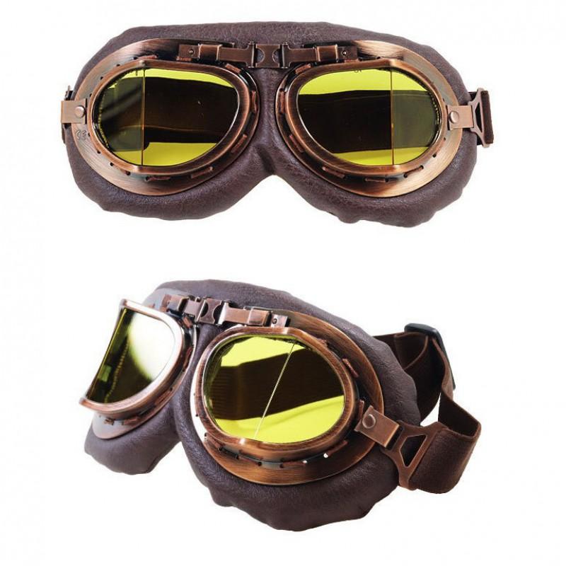 Motorradbrille im Vintage-Stil für Harley-Fahrer, Outdoor-Radfahren, Windschutz-Augenschutz, mit Helmkompatibilität