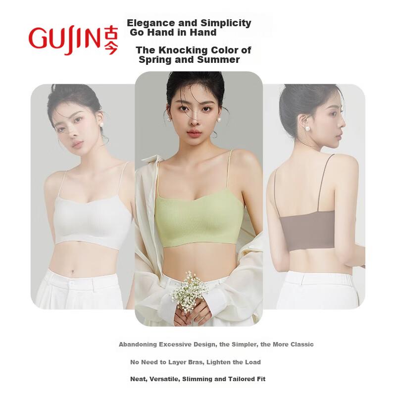 GUJIN Strapless Dress Special Thin Strap Bra for Women, Seamless Invisible Push-Up Bra for Small Breasts, Non-Slip Backless Bra, Bandeau