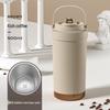 316 Ceramic Liner Thermos Cup for Female Students - Portable Travel Coffee Cup with Double Drink and Straw.