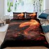 Volcano King Queen Duvet Cover Volcanic Eruption Bedding Set Fire Mountain Comforter Cover Natural Scenery Polyester Quilt Cover