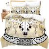 Exotic Bull Skull Duvet Cover Twin Queen Size Western Bedding Set Bohemia Flowers Quilt Cover Microfiber Feather Comforter Cover