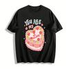 You Are My Love Heart Cake Print Couple Casual Tee Romantic Top Pure Cotton T-shirt