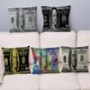 Dollar Kunst Druck Kissenbezug Polyester Sofakissen Dekorative Wurfkissen Heimdekoration Kissenhülle