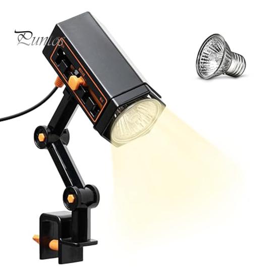Reptile Heat Lamp 360-degree Rotatable Arm Brightness Adjustable Sunlight Simulation UVA UVB Turtle Basking Spot