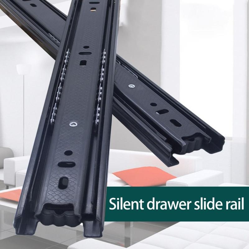 1Pair Cold Rolled Steel Drawer Slides Soft Close Drawer Track Rail Cabinet Drawer Track Slide Sliding Furniture Hardware