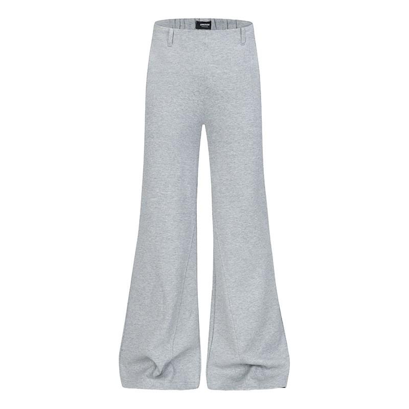 ARES Mens Slim Straight Flared Sweatpants High Waist Side Zip Stretch Casual Pants
