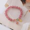 Natural Strawberry Crystal Pearl Bracelet Pendant. Bangles Women Fashion Jewelry Accessories Gift