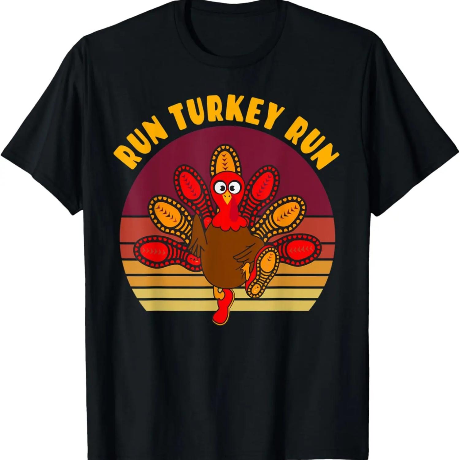 Run Turkey Run - Fun Thanksgiving Runner Costume T-Shirt S чёрный
