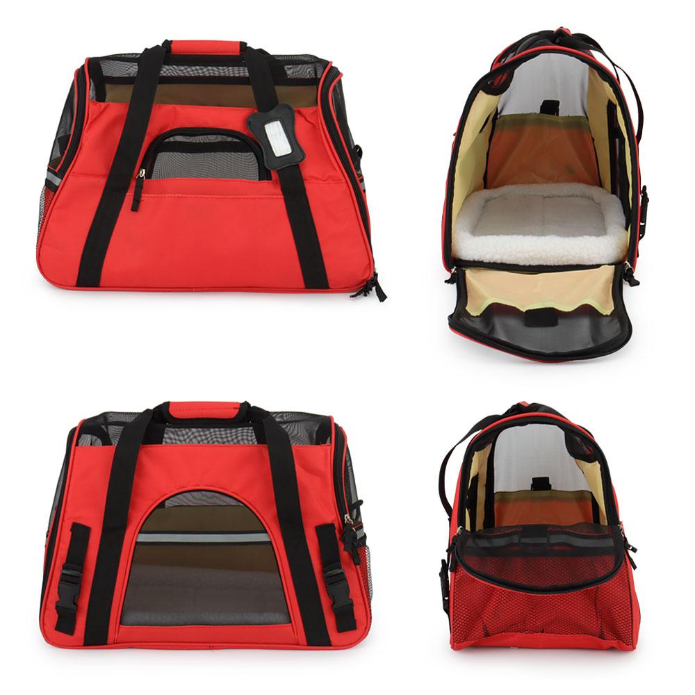 Reflective Pet Bag Portable Cat Carrier Travel Dog Shoulder Bag Pet Handbag Teddy Poodle