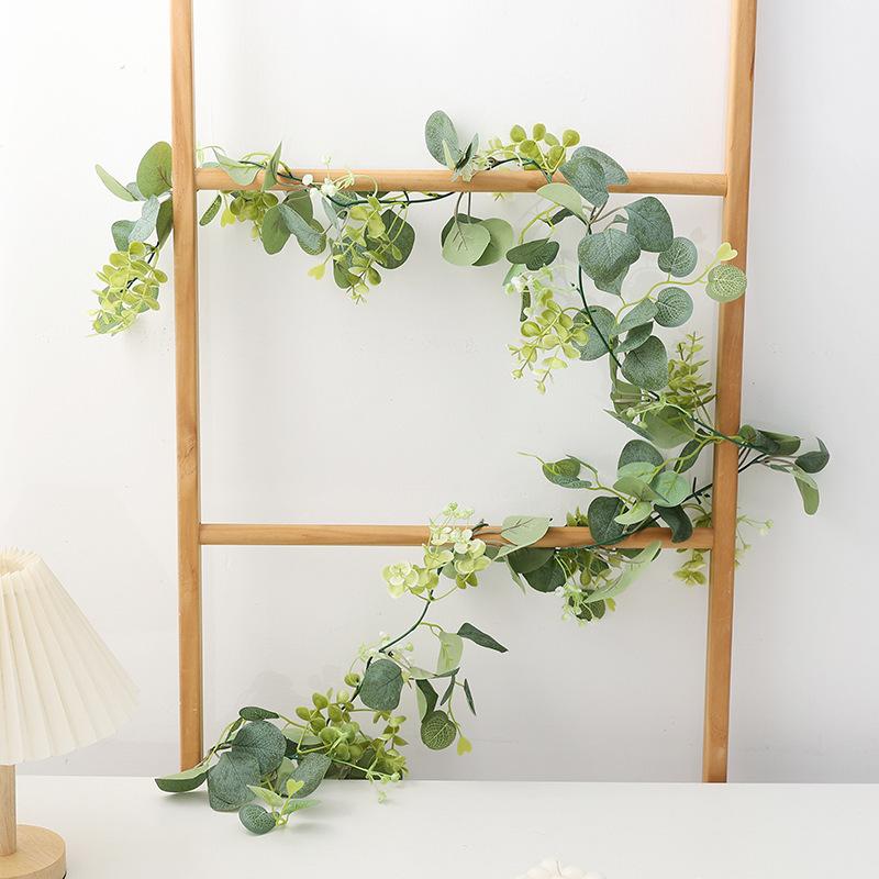

Simulation Christmas Rattan Eucalyptus Leaf Vine Eucalyptus Money Leaf Rattan Home Ceiling Decoration