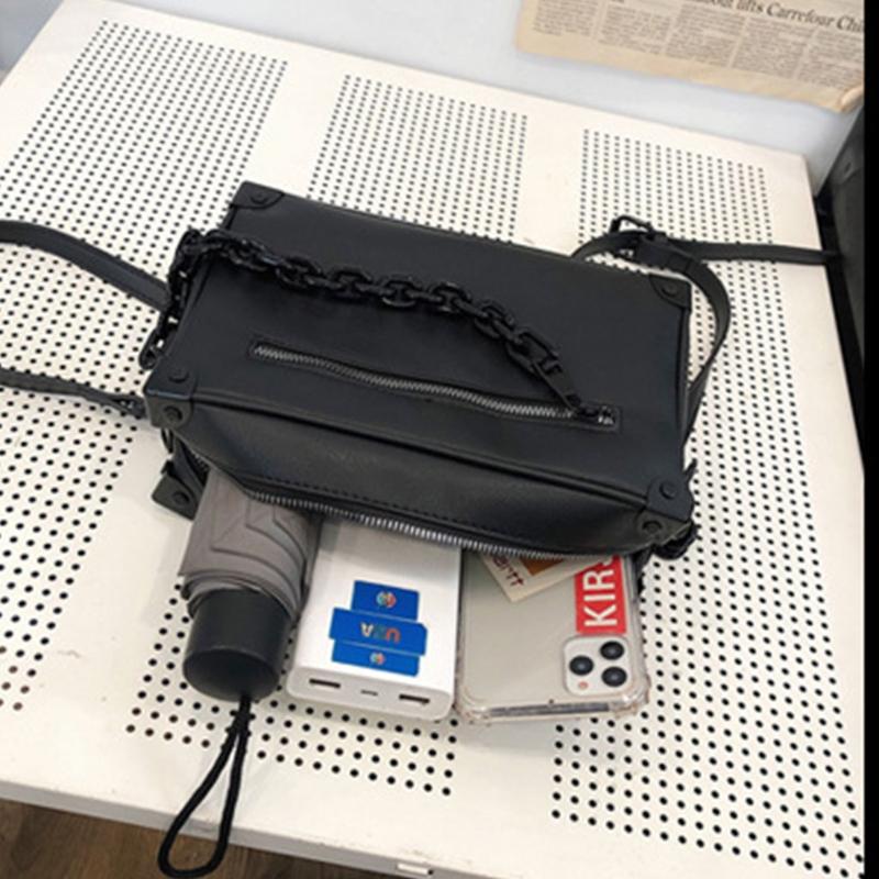 Crossbody-Tasche Unisex Mode Kleine Quadratische Umhängetasche Handtasche für Damen und Herren PU-Leder Messenger-Handtaschen mit Verstellbarem Riemen