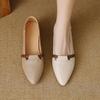 Women's Soft Leather Flat Shoes, Shallow-mouth Pointed-toe French Leather Shoes