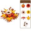 Simulation Candle Ring Wreath Pumpkin Maple Halloween Artificial Wreath  Doorway Decoration