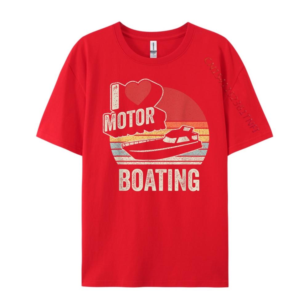 Vintage Retro I Love Motor Boating Funny Boater Luxury T Shirt T Shirt Man Camisetas Hombre Slogan S