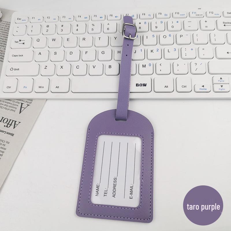 Premium PU Leather Luggage Tag with Stitching and Signature Card