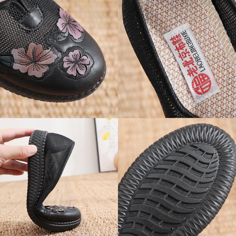 2025 ****** and autumn new old ******* cloth shoes non-slip s**t-soled mother shoes one pedal mesh shoes breathable women's shoes elderly shoes