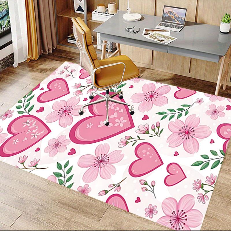 1PC Heart Flowers Extra Large Non-Slip Floor carpet, Office, family, bedroom, Studio - Large Area Rug,Longlasting Material-K0374