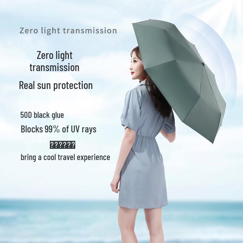 YUHANG Portable Manual 3-Fold UV Protection Umbrella