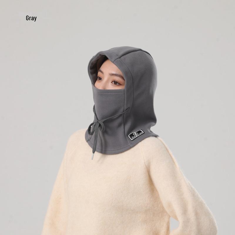 Velvet Warm Pullover Hat with Integrated Face Mask and Neck Warmer - Windproof, Coldproof for Autumn/Winter Sports & Cycling