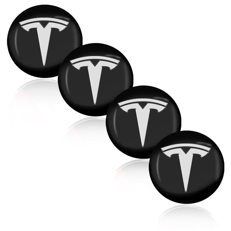 4pcs/Set 56mm Alloy Car Wheel Center Decal Hub 3D Sticker For Tesla Model 3 S X Y Style Roadster Invader Coil Mod WYE K80