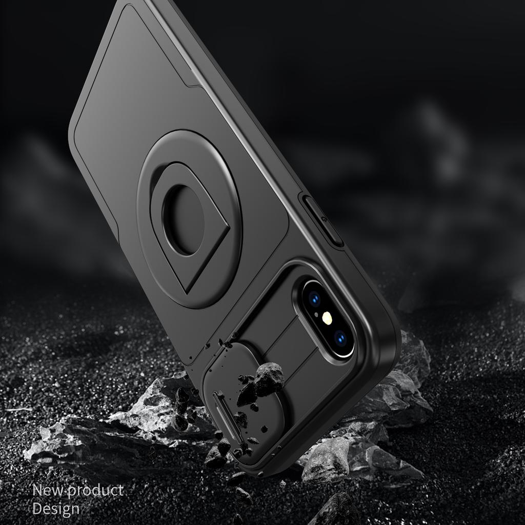 For iPhone XS Max Phone Case TPU+PC Magnetic Cover Camera Protection