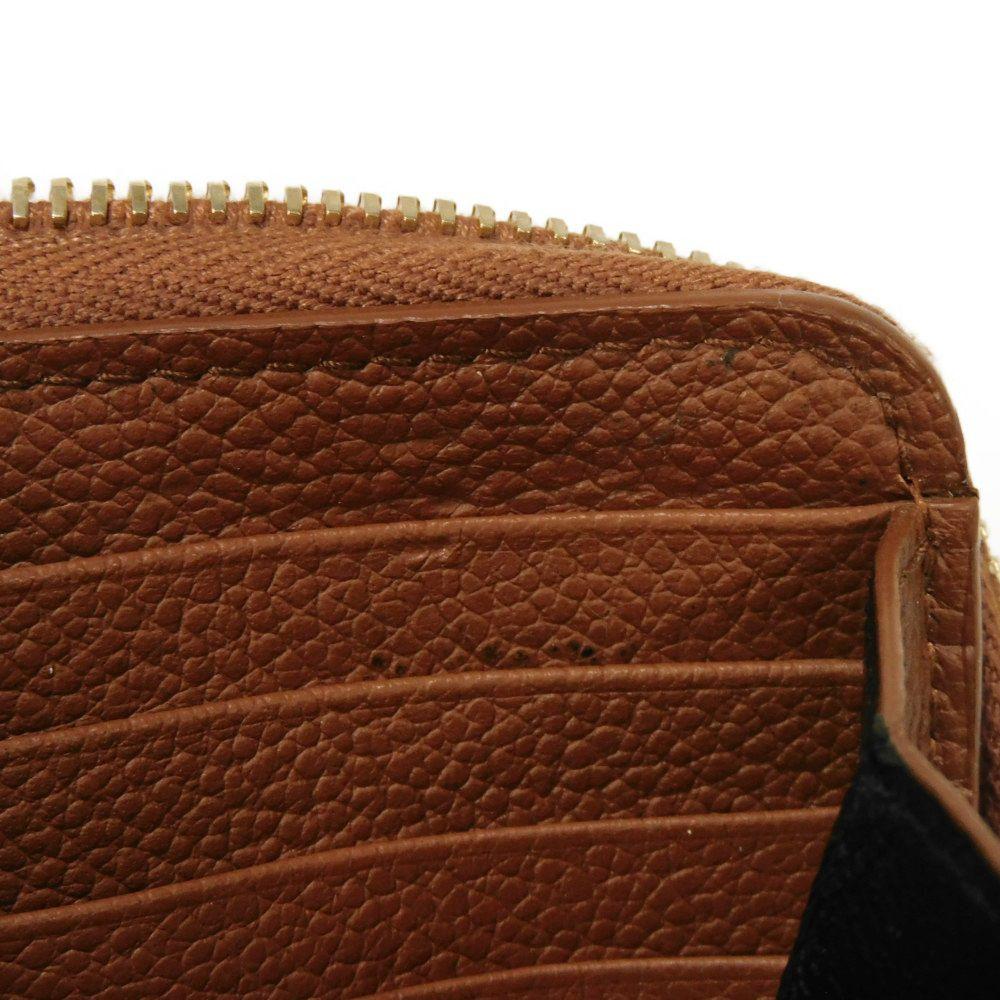 Used YSL Full Zip Wallet 9921 414680 B680J 6309 7940 Calfskin Brown Zip Around Logo Foil Stamp Brick Unisex from Japan
