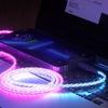 Braided Type C Charges Cable with Light Effects 66W Rapid Charges Cord 1m Length Charging Cable for Multiple Devices