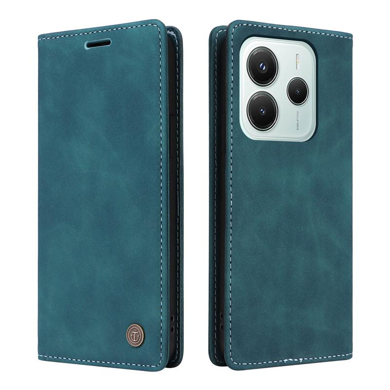 Retro Matte Luxury Flip Wallet Case For Xiaomi Redmi Note 14 4G EU Note14 Pro Plus 5G 14C Coque Fundas Solid Colors Phone Cover