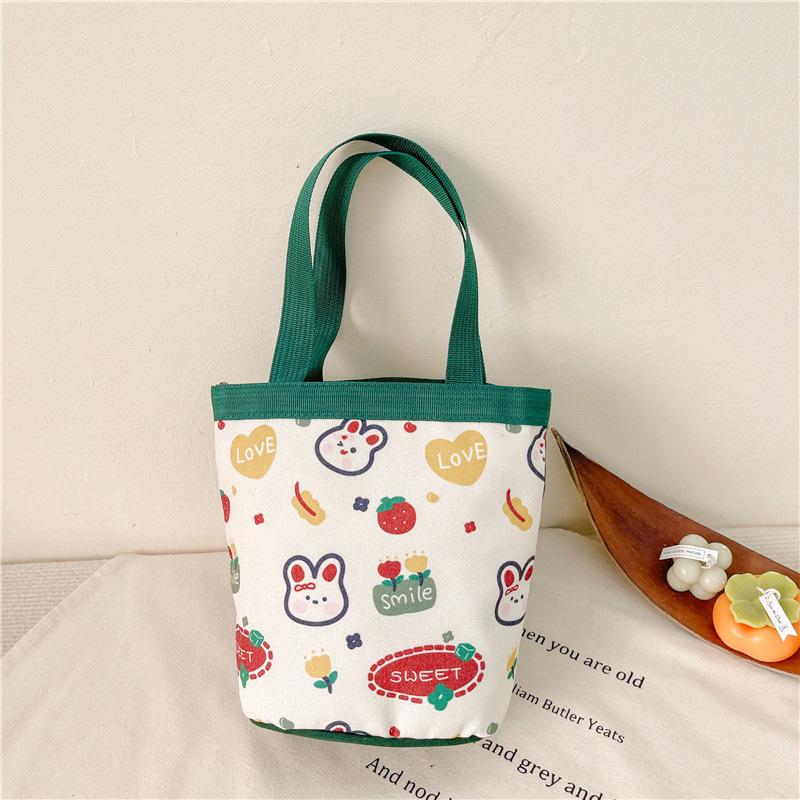 Korean  Lunch Bag Handbag Japanese Cute Cartoon Tiger Rabbit Girl Carrying Buck Bag Food Storage Bag