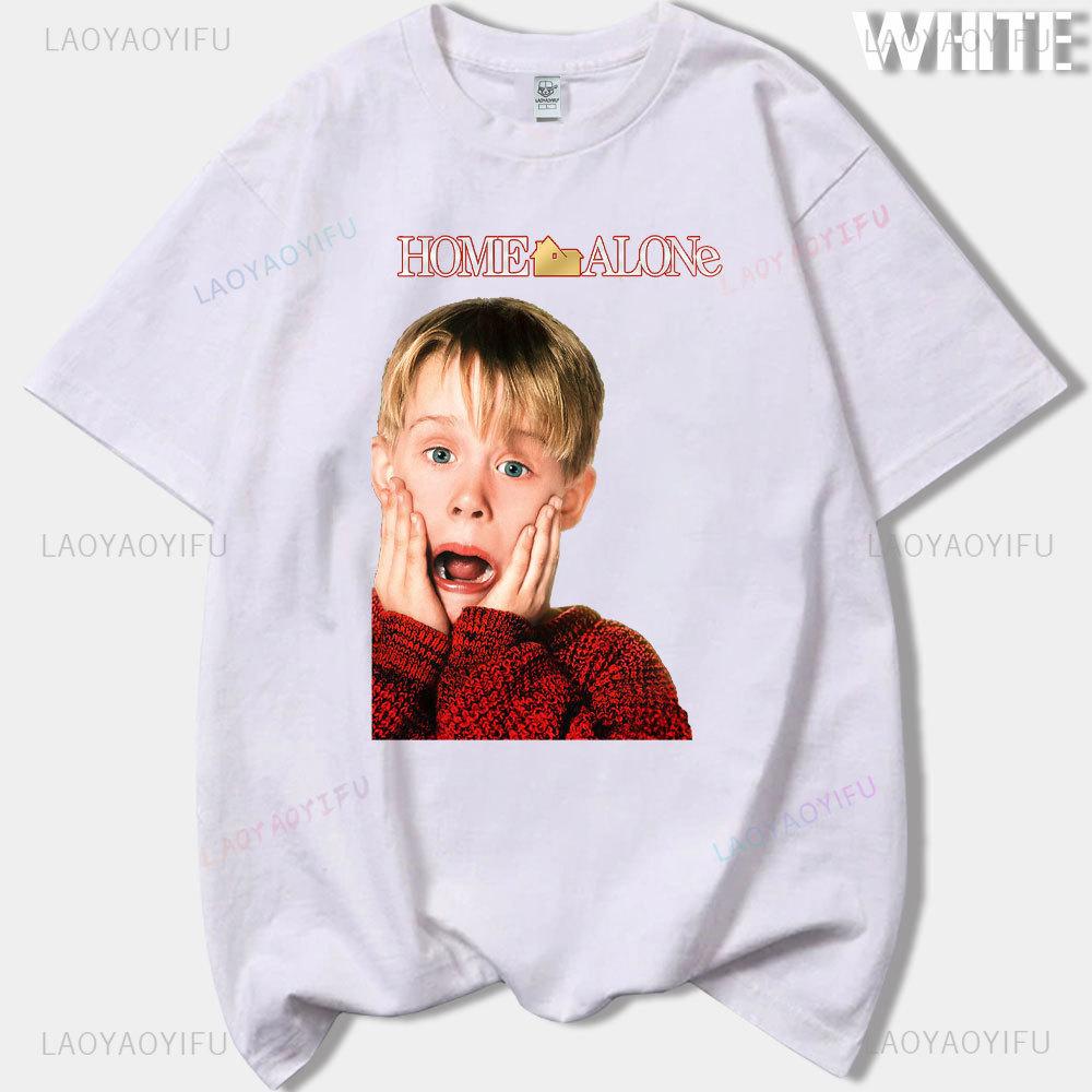 Merry Christmas Movie Home Alone Childrens Man Printed Tshirt Woman Cotton Tshirt Adult Daily Clothing Holiday Gifts Tops