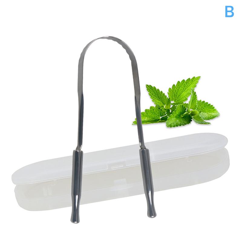

Stainless Steel Dentate Tongue Scraper With Storage Box Oral Cleaner Brush Fresh Cleaning Hygiene High Quality Tongue Scrape