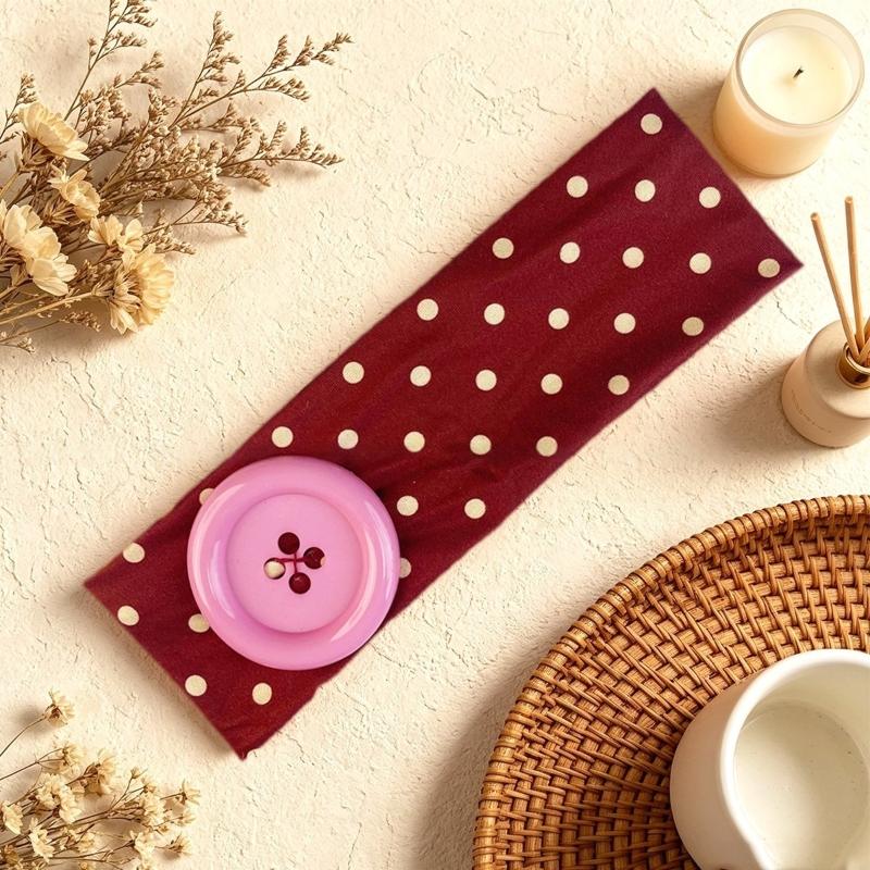 Summer Dopamine Large Button Wave Dot Headband Fashionable Ins Style Elastic Headband Colorful Hair Accessories For Women Girls