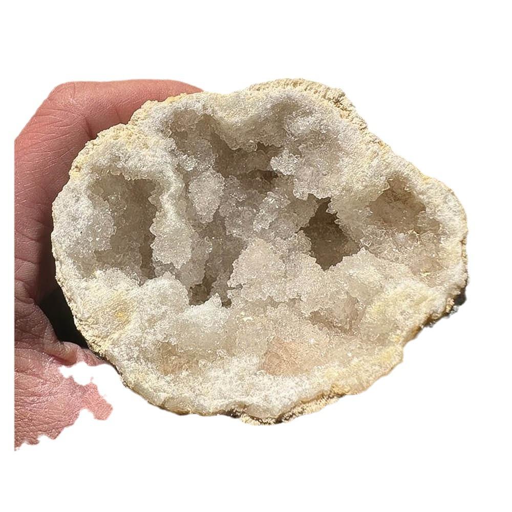 White Crystal Geode Stone - Home Decor & Science Teaching Gift