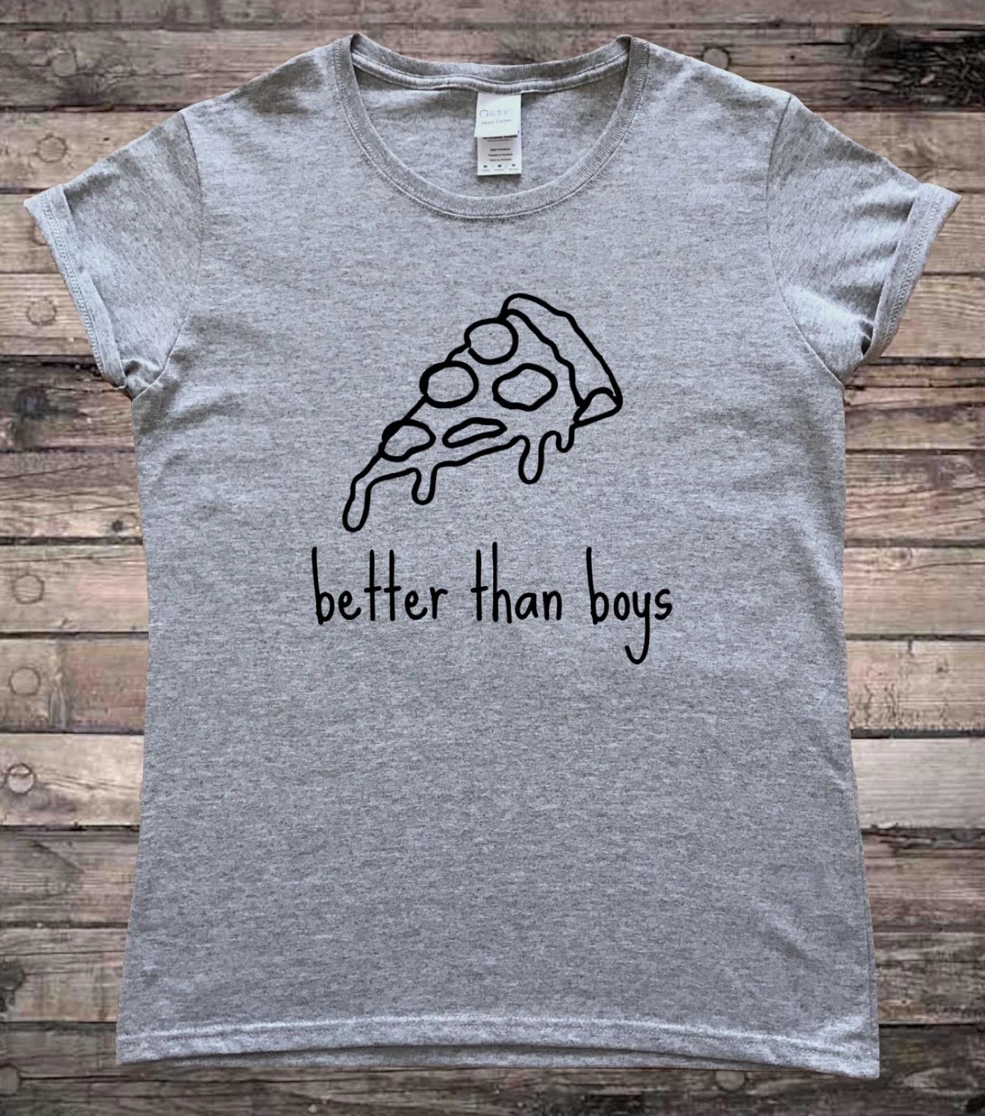Pizza is Better than Boys Feminist T-Shirt 2XL