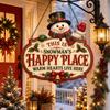 Festive Wooden Christmas Decoration Sign Snowman Reindeer Christmas Hanging Sign Santa Claus Bird Xmas Ornaments Front Door