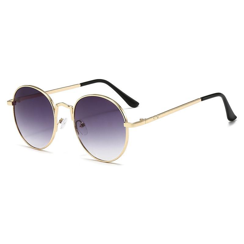 Latest Vintage Round Compact Frames Sunglasses Metal High-end Men's and Women's Shades Stylish Trend Glasses UV400 Eyewear