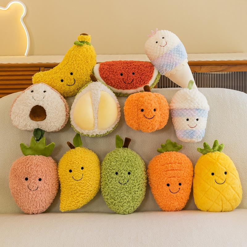 

Creative Fruit Plush Toy Set: Watermelon, Strawberry, Mango, and Carrot - 8-Inch Claw Machine Dolls Approximately 22cm