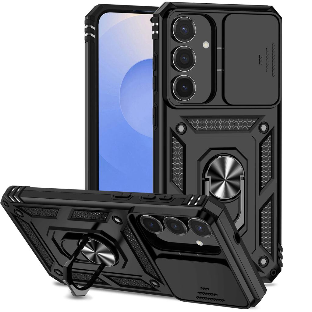 Armor Case For Samsung Galaxy A37 A57 A17 A07 A56 A26 A36 A16 A06 A15 A55 A35 5G Coque Ring Holder Shockproof Lens Protect Cover