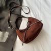 Vintage Bow Candy Color Women Suede Shoulder Bags Simple Lightweight Ladies Crossbody Bag Portable Girls Handbags Purse