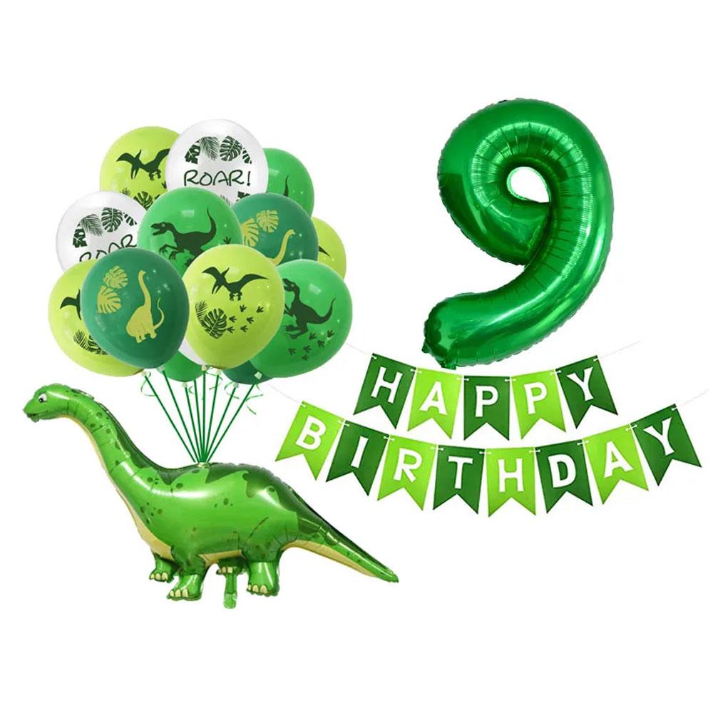 Balloons Dinosaur Latex Balloons Green Happy Birthday Banners Number Balls Jurassic Period Theme Children's Boy Birthday Party Decoration