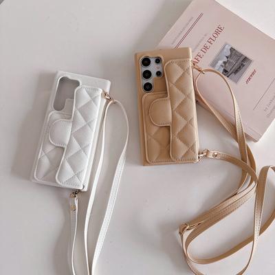Crossbody Leather Wallet Cards Solt Case for Samsung Galaxy S24 Ultra S23 Plus S22 A34 A15 A54 A25 A35 A14 Lanyard Bag Cover