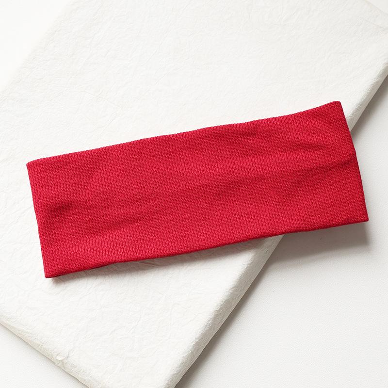Solid Color Korean Wide Headband Stretchy Knit Hair Sweatband for Women Makeup Gym Yoga Running Fashion Accessory