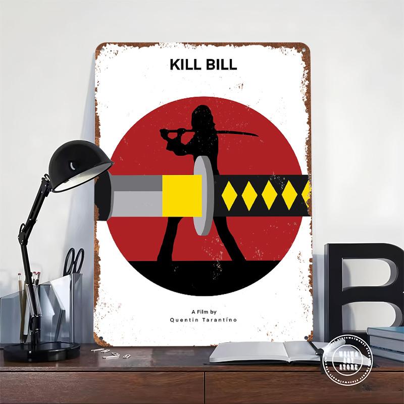 Poster Kill Bill Arte da Parete Personalizzato Segnali Metallici Vintage Targhetta in Latta Retrò per Man Cave Decorazione Appartamento Stanza Arredamento Casa Uomini