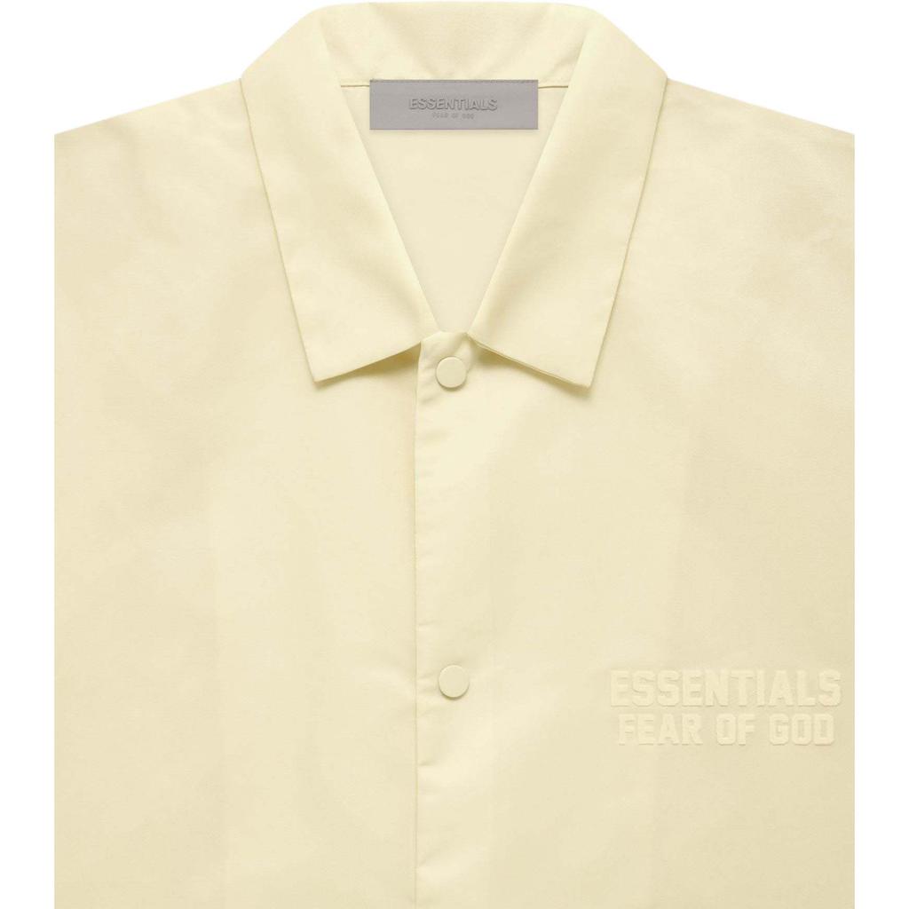Fear of God Essentials SS Nylon Short-Sleeve Shirt With Allover Logo Print Unisex Tops Canary-Yellow FOG-FW22-656