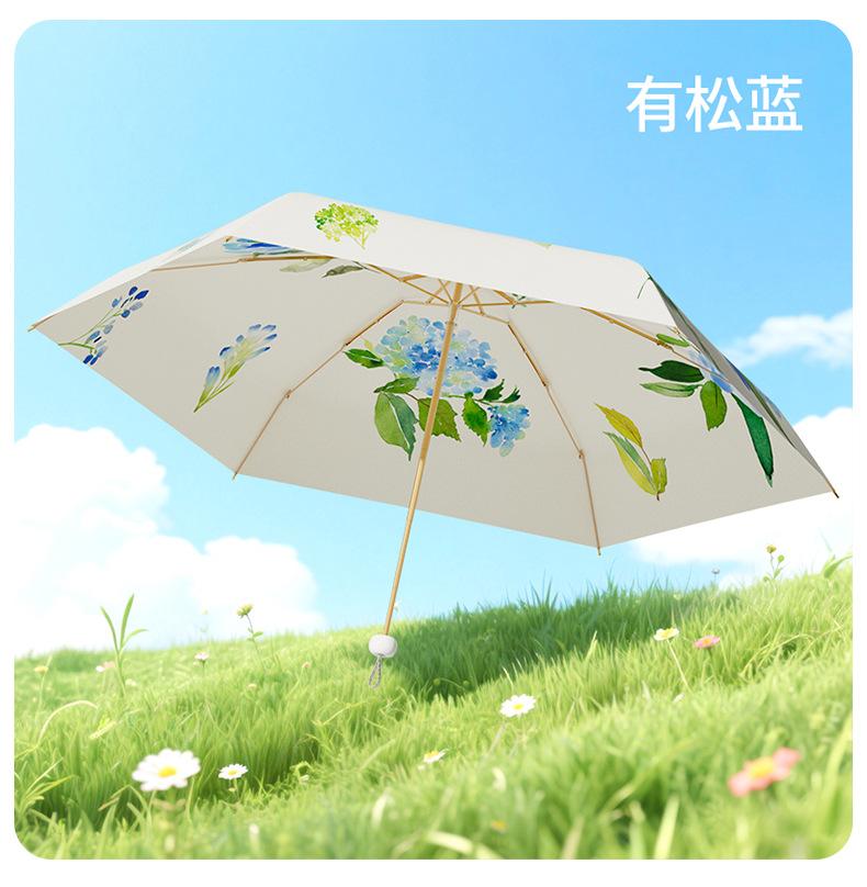 Parasol Small Portable 50% Umbrella Sunscreen UV Protection Outdoor Light Color Glue Sun Umbrella