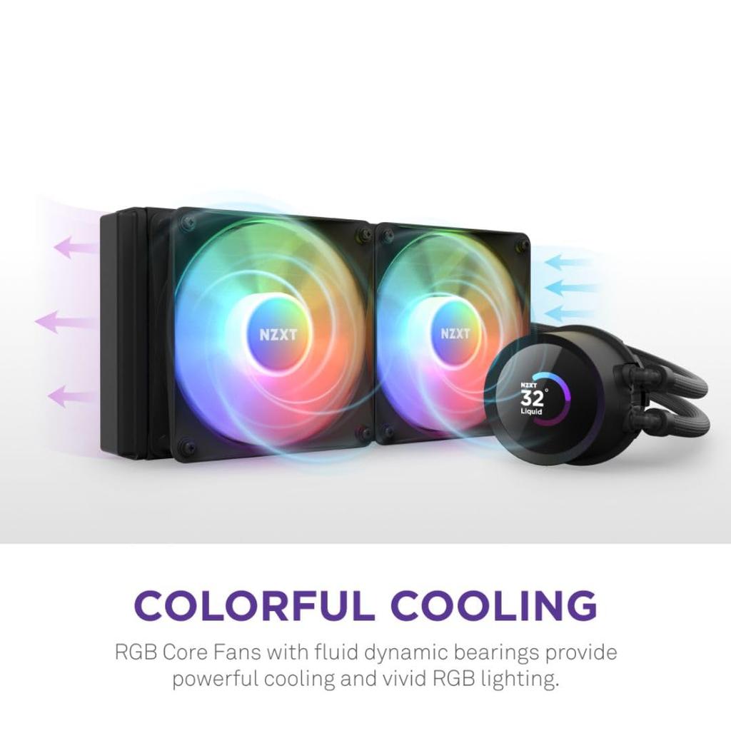 NZXT KRAKEN RGB 280 Black Simple CPU Cooler FN1873 Water-Cooled RL-KR280-B1