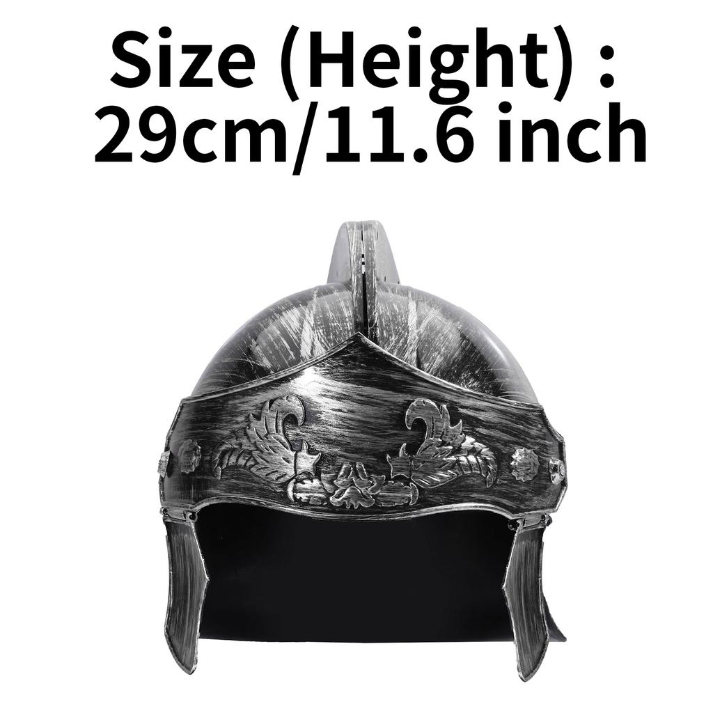Plastic Spartan Gladiator Helmet for Men: Medieval Roman Warrior Knight Costume Headgear for Halloween Stage Performance