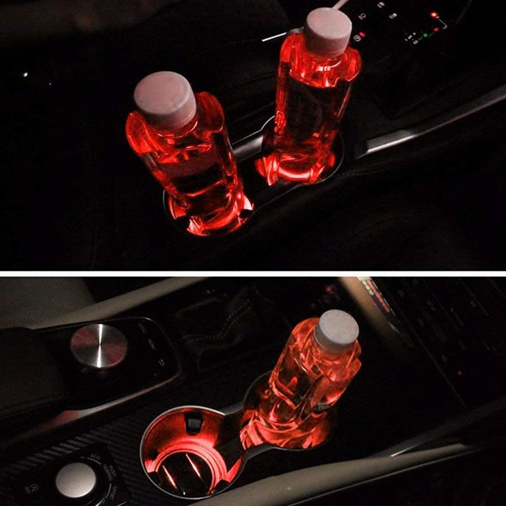 LED Coaster LED Cup Holder Lights 2 Pack 7 Colors Luminous Cup Pad LED