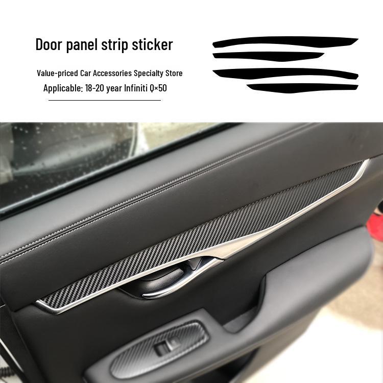 18-20 Infiniti QX50 Wnętrze Naklejka z włókna węglowego odporna na zarysowania na drzwi